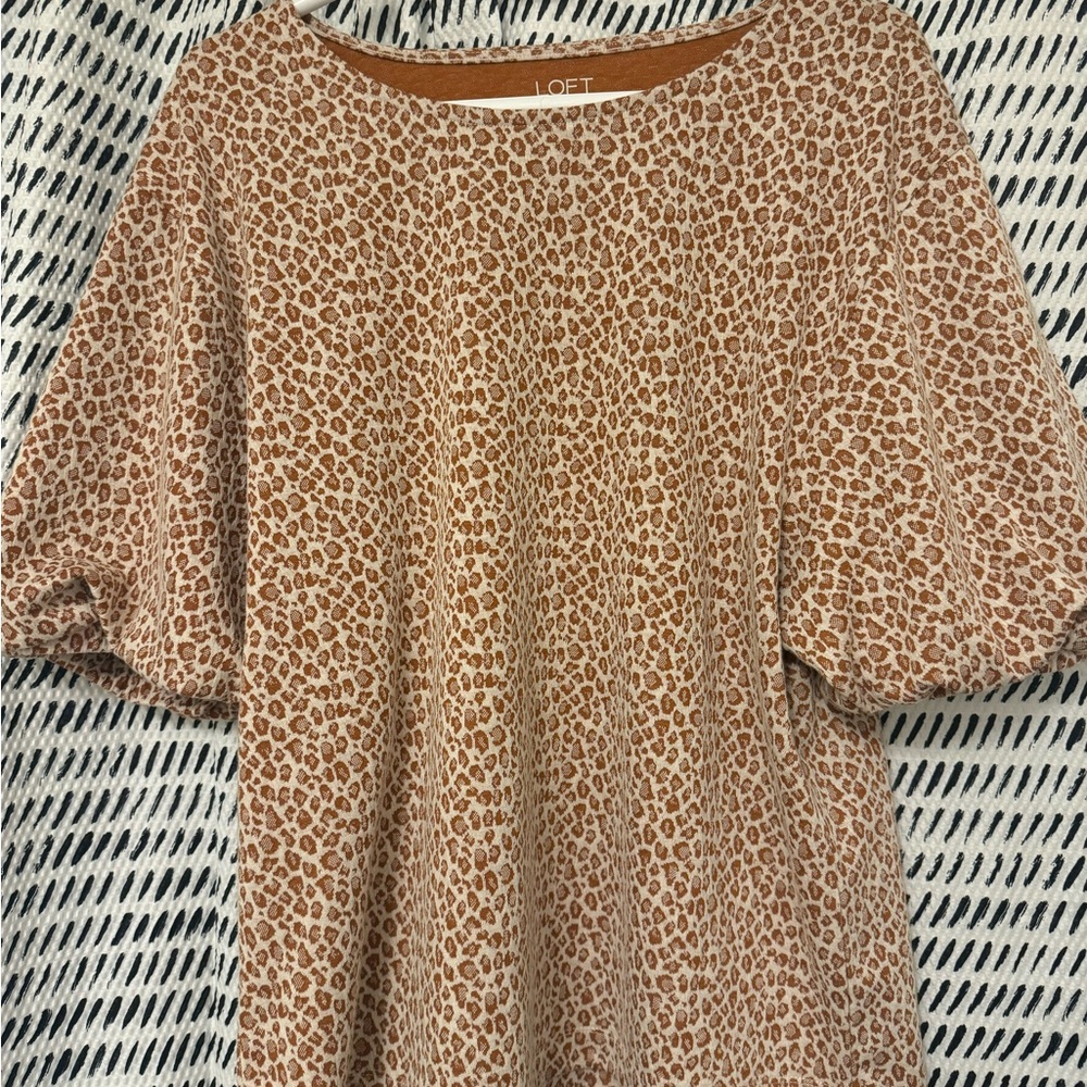 LOFT Women's Animal Print Blouse - Tan